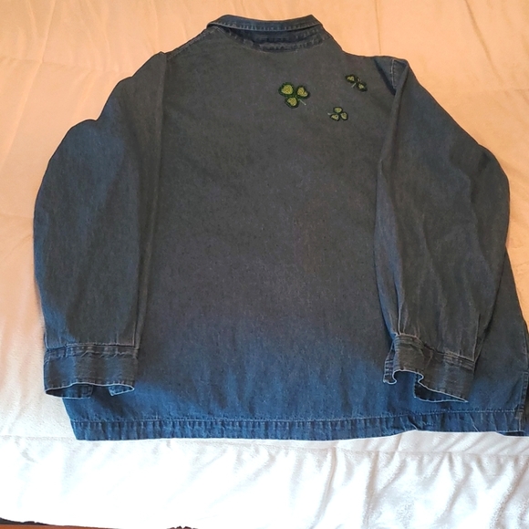 Quacker Factory Shamrock Denim Shirt - Picture 2 of 2